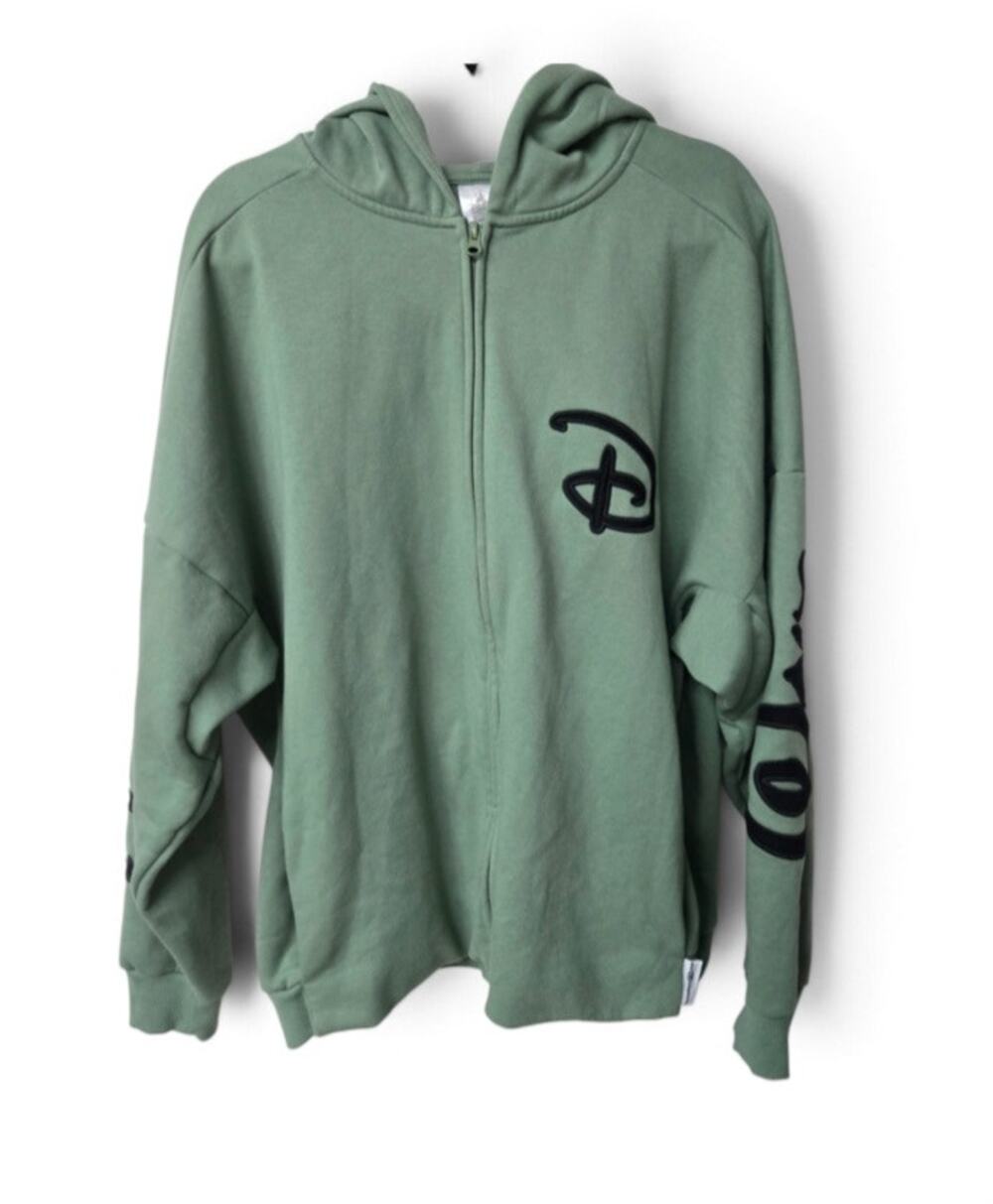 Disney Parks Disneyland Walt Disney World Green Zip Hoodie XL Athleisure